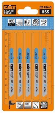 Пилки лобзиковые универсальные, комплект из 5 штук CMT JT118A-5 ― CMT