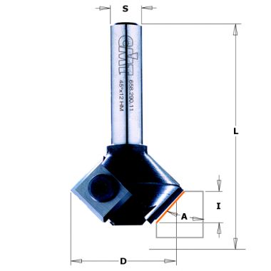 Фреза для снятия фаски со сменными ножами Z2 S=8 D=29x8x52 CMT 658.045.11 ― CMT
