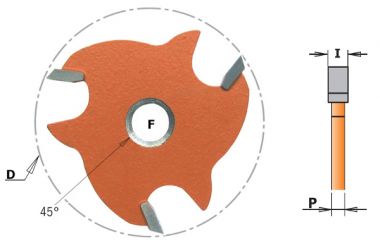 Сменный режущий пазовый диск для фрез D=47,6 I=3,0 B=8,0 CMT 823.330.11 ― CMT