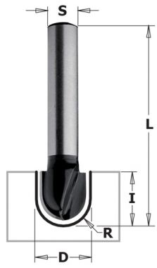 Фреза концевая CMT-contractor пазовая радиусная R=7,9 S=8 D=15,8x9,5 CMT K914-160 ― CMT