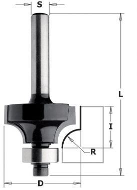 Фреза концевая CMT-contractor внутр.радиус R=4,75 (нижн. подш.) S=8 D=22,2x12,7 CMT K938-222 ― CMT