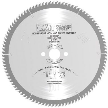 Пильный диск по цветным металлам и пластикам 300x32x3,2/2,5 5º TCG Z=96 CMT 284.096.12P ― CMT