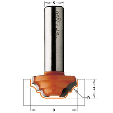 Фреза концевая псевдофиленка D=19,0 I=13,0 S=1/4" R=4,00 CMT 848.190.11 ― CMT