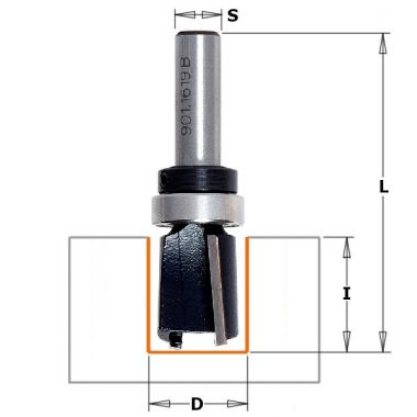 Фреза концевая пазовая D=16,0 I=19,0 S=8,0 L=54,0 CMT 901.1619B ― CMT