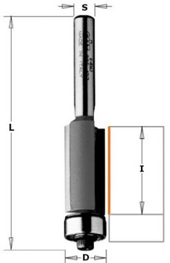 Фреза концевая обгонная с подшипником D=9,5 I=25,4 S=8,0 L=68,0 CMT 906.0925 ― CMT