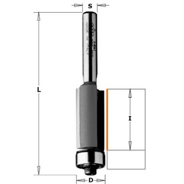 Фреза концевая обгонная с подшипником D=12,7 I=25,4 S=8,0 L=71,0 CMT 906.1325 ― CMT