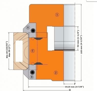 Комплект 2 ножей HM 20x20x2 R5/45гр. для 694.005 CMT 695.005.A5 ― CMT