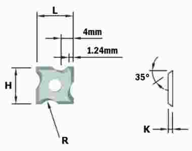 Нож твердосплавный R=2 F1730 для фрезы 661.021.41 CMT 790.020.04 ― CMT