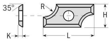 Нож твердосплавный 19,5x9x1,5 R5 F1730 для фрезы 661.050.11 CMT 790.050.00 ― CMT