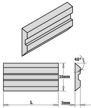 Комплект из 2-х ножей 270x16x3 HPS CMT 795.270.16 ― CMT