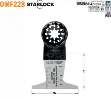 Погружное пильное полотно 65 мм BIM STARLOCK CMT OMF228-X1 ― CMT