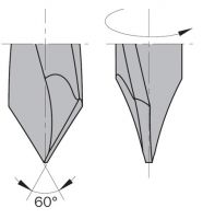 Сверло сквозное 6x70x115 Z=2 S=10x30 LH CMT 381.060.12