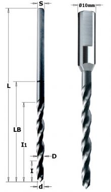 Сверло ANUBA 7,7x85x165 Z=2 S=7,7 RH CMT 515.160.51 ― CMT